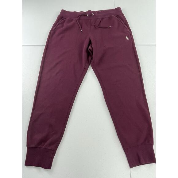 Polo Ralph Lauren Double Knit Tech Jogger Mens Large Fleece Red Burgundy - Picture 1 of 11